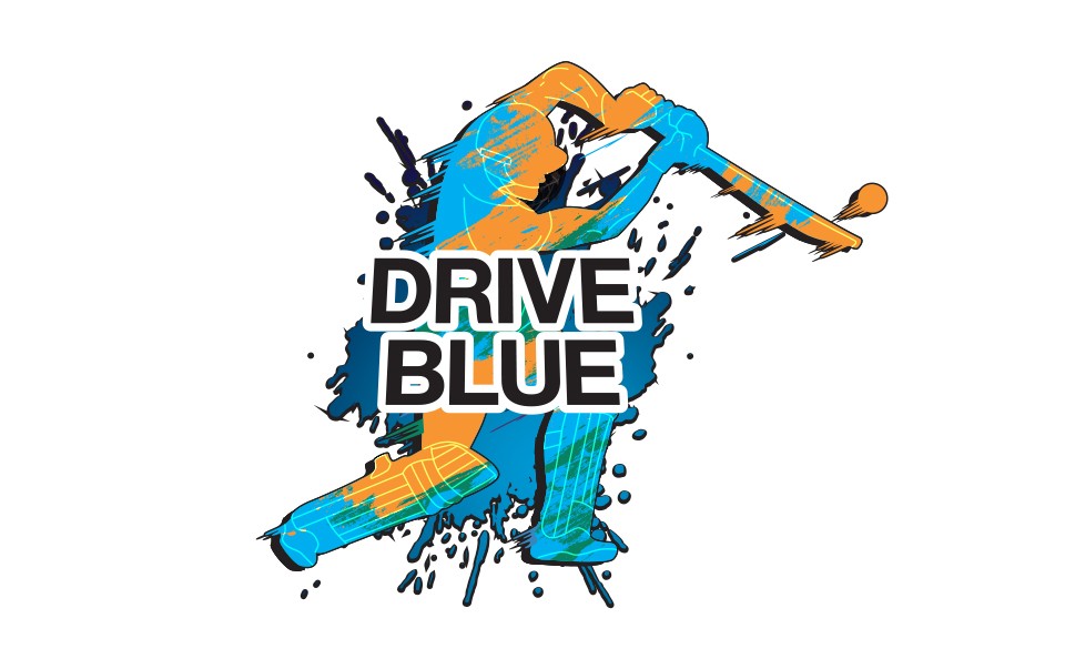 Drive Blue cricket car sticker