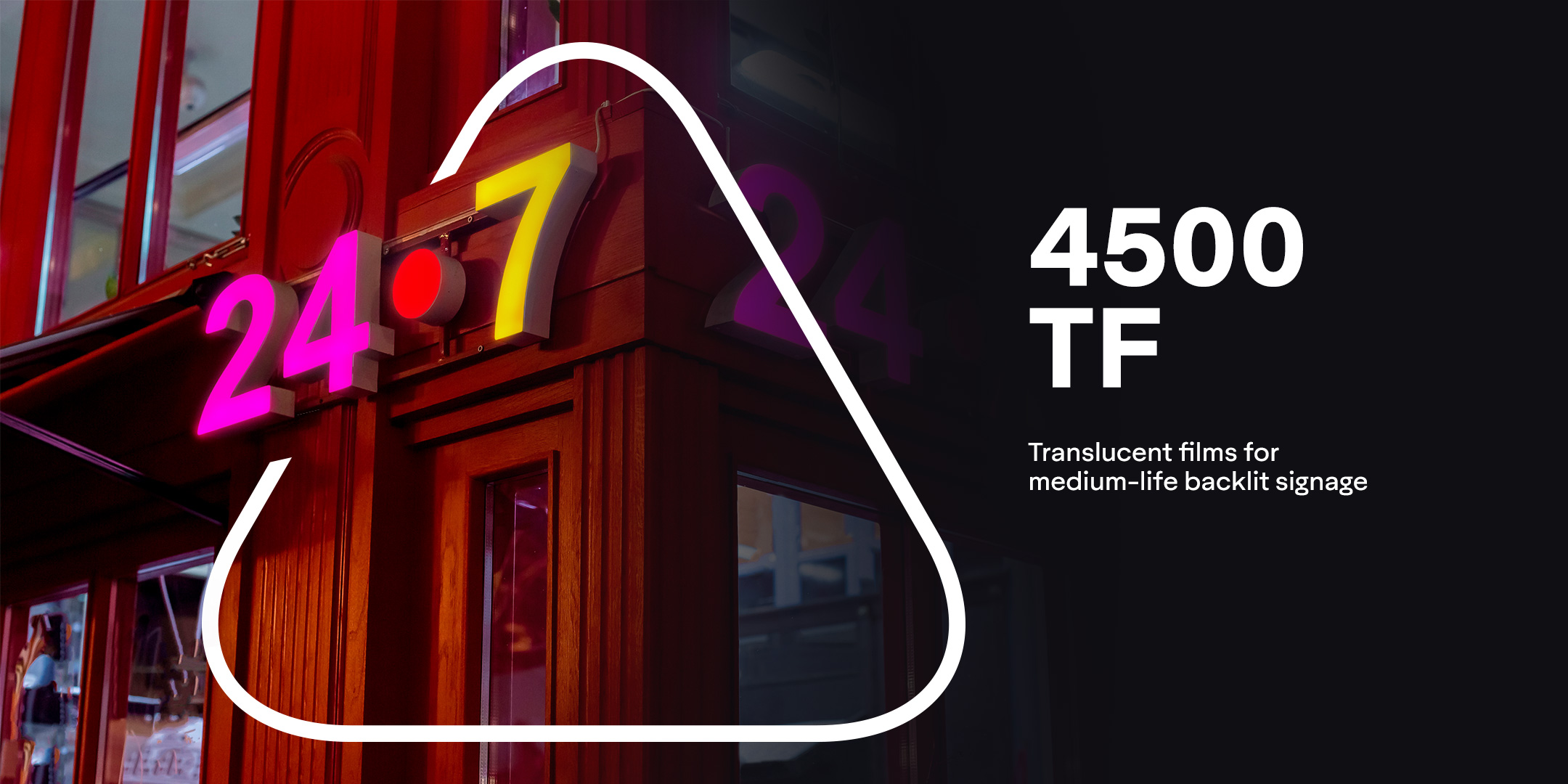 4500 Avery Dennison 4500 TF is a polymeric calendered 80 microns translucent vinyl film, equipped with a permanent transparent, acrylic based adhesive.