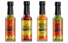 Water-based Inkjet digital label print technologies on hot sauce bottles