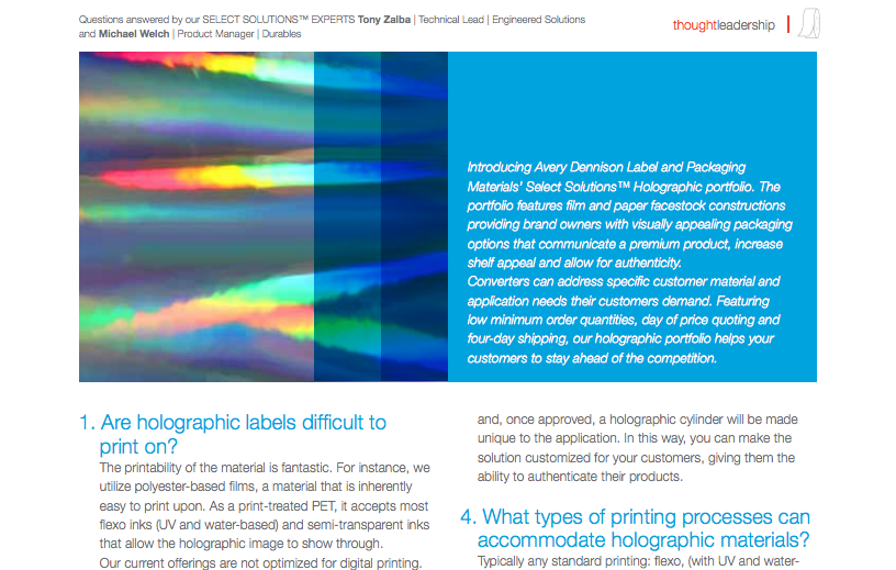 Holographic paper solutions