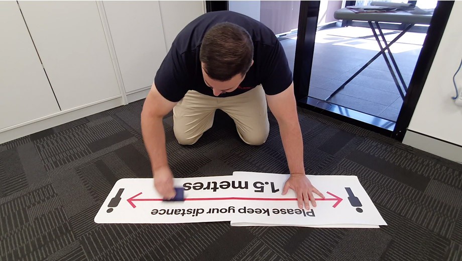 Installation of Floor Stickers